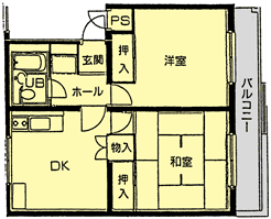 家族用居室（2DK）（一部和室）