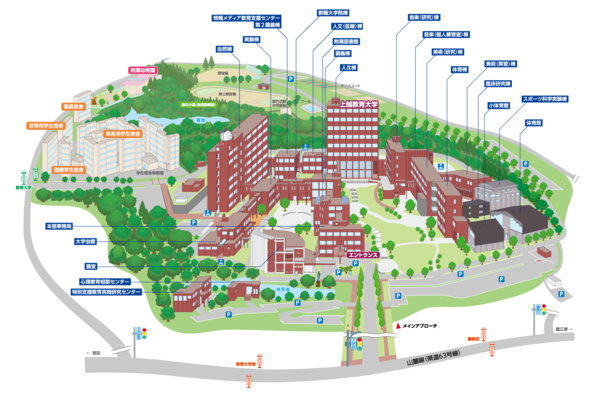 山屋敷地区キャンパスマップ
